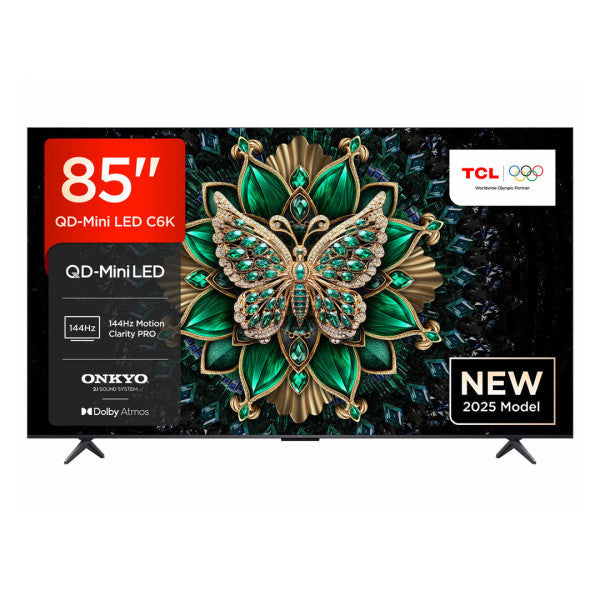 TCL TV QD-Mini LED 85″ 4K UHD - 144 Hz, Dolby Vision/HDR10+, Google TV, ONKYO 2.1 - 85c6k
