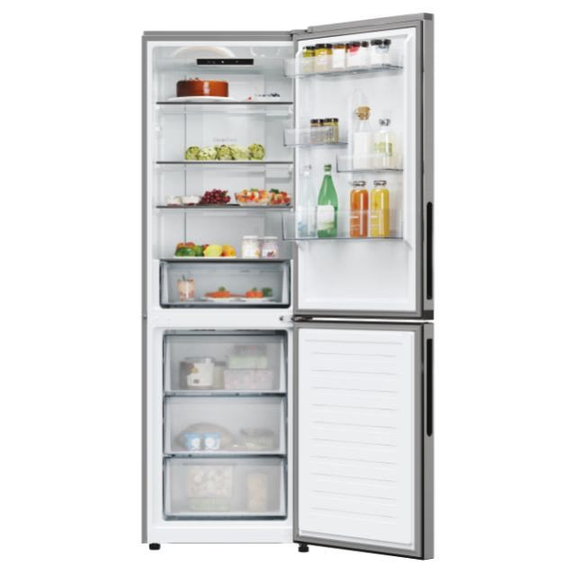 Candy Réfrigérateur Combiné 355 L No Frost – Inox – 60 cm de large – CNCQ2T618EX