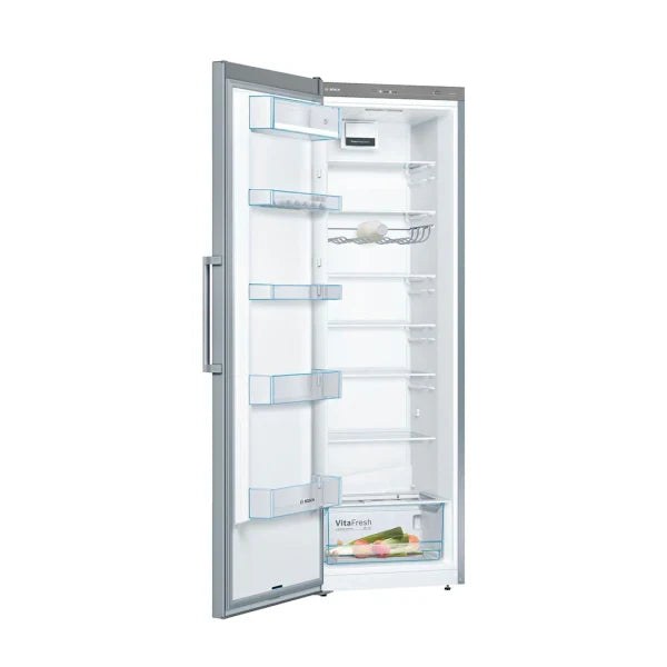 Bosch Réfrigérateur Pose‑Libre Série 4 – 346 L, Inox, LED, VitaFresh, Super Cooling – KSV36VL30U