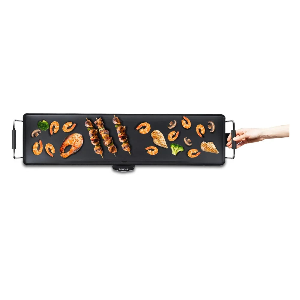 Taurus Plancha électrique Maxi Giga Heat XL 70 cm 1800W - revêtement antiadhésif, thermostat réglable, bac récupérateur d'huile - Giga Heat