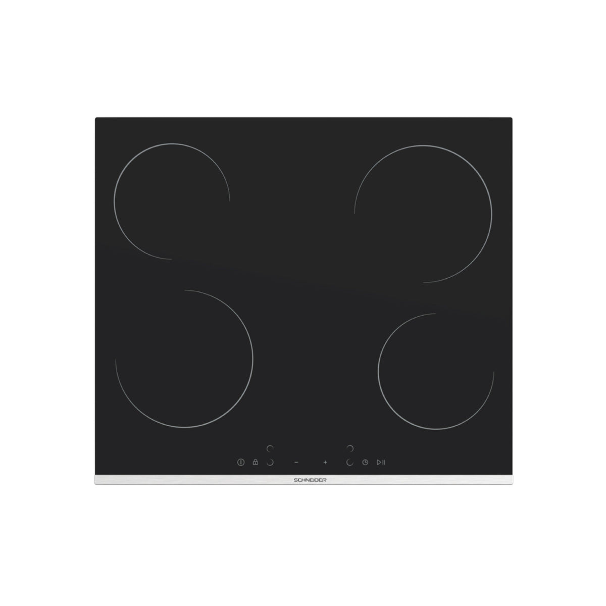 Plaque Schneider MS261SCH 4 Foyers 60 cm Vitrocéramique verre noir