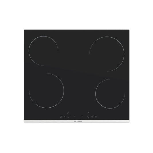 Plaque Schneider MS261SCH 4 Foyers 60 cm Vitrocéramique verre noir