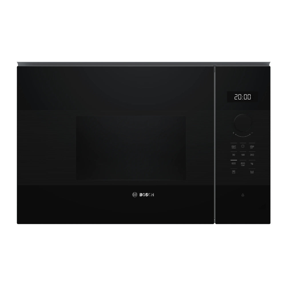 Bosch Micro-ondes encastrable Série 4 - 20 L - 800 W - AutoPilot 7 - Éclairage LED - Noir - BFL524MB2