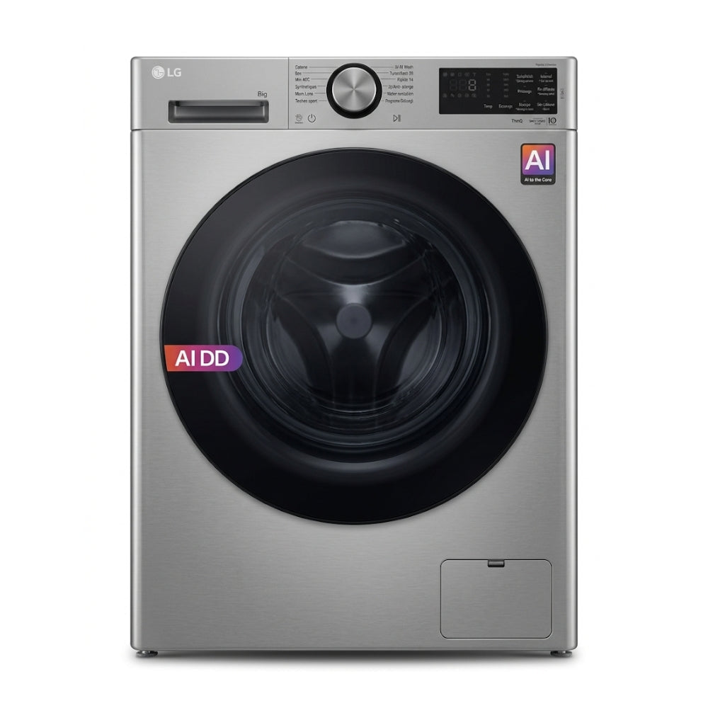 LG Lave-Linge Frontal 8 kg – Moteur Direct Drive, Vapeur, SmartThinQ Wi-Fi & AI Wash – F2X5PYNY7