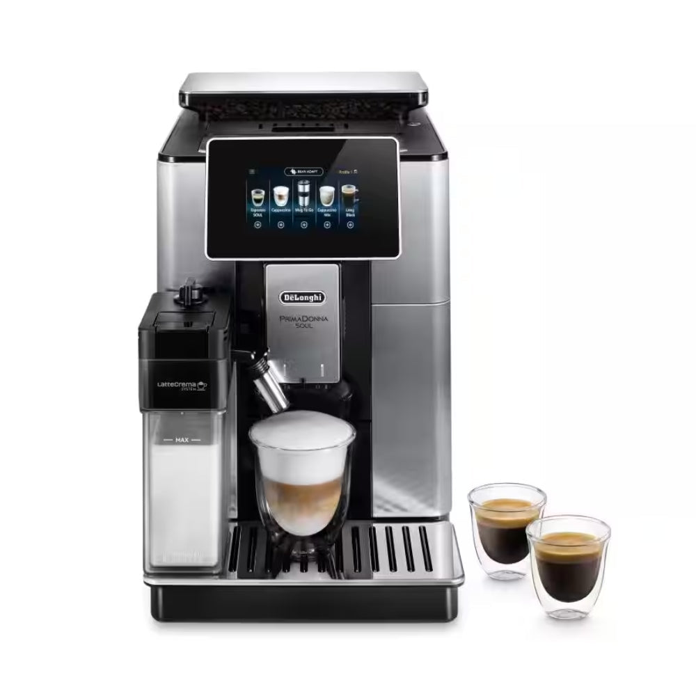 De'Longhi PrimaDonna Soul Expresso
Broyeur - Bean Adapt, LatteCrema, 21 boissons, écran tactile 4,3" -
ECAM610.75.MB