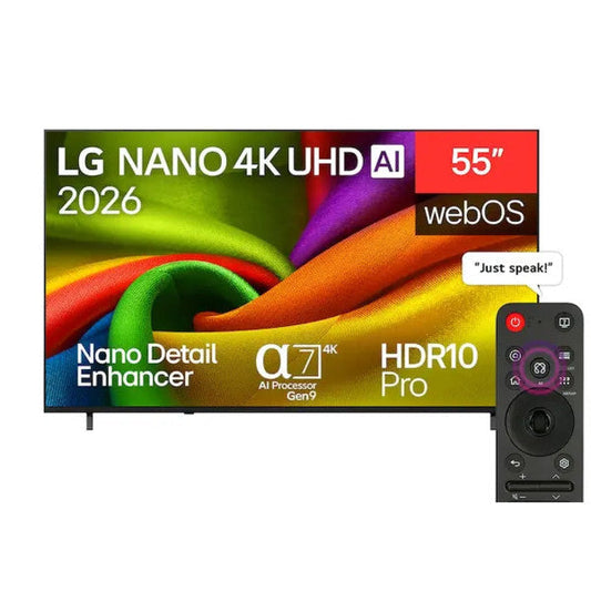 LG TV NanoCell 55 Pouces 4K UHD Smart TV webOS HDR10 Pro VRR AI Gen9 – 55NU850B6L