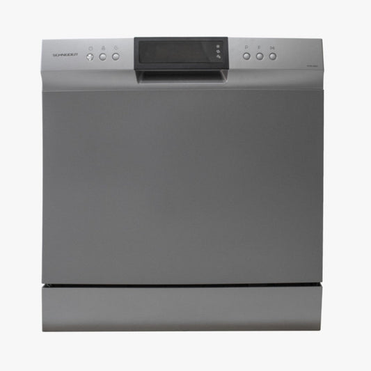Schneider Lave-vaisselle compact Table Top Silver - 8 couverts, 8 programmes, 49 dB, Auto Open - WQP8-3802H