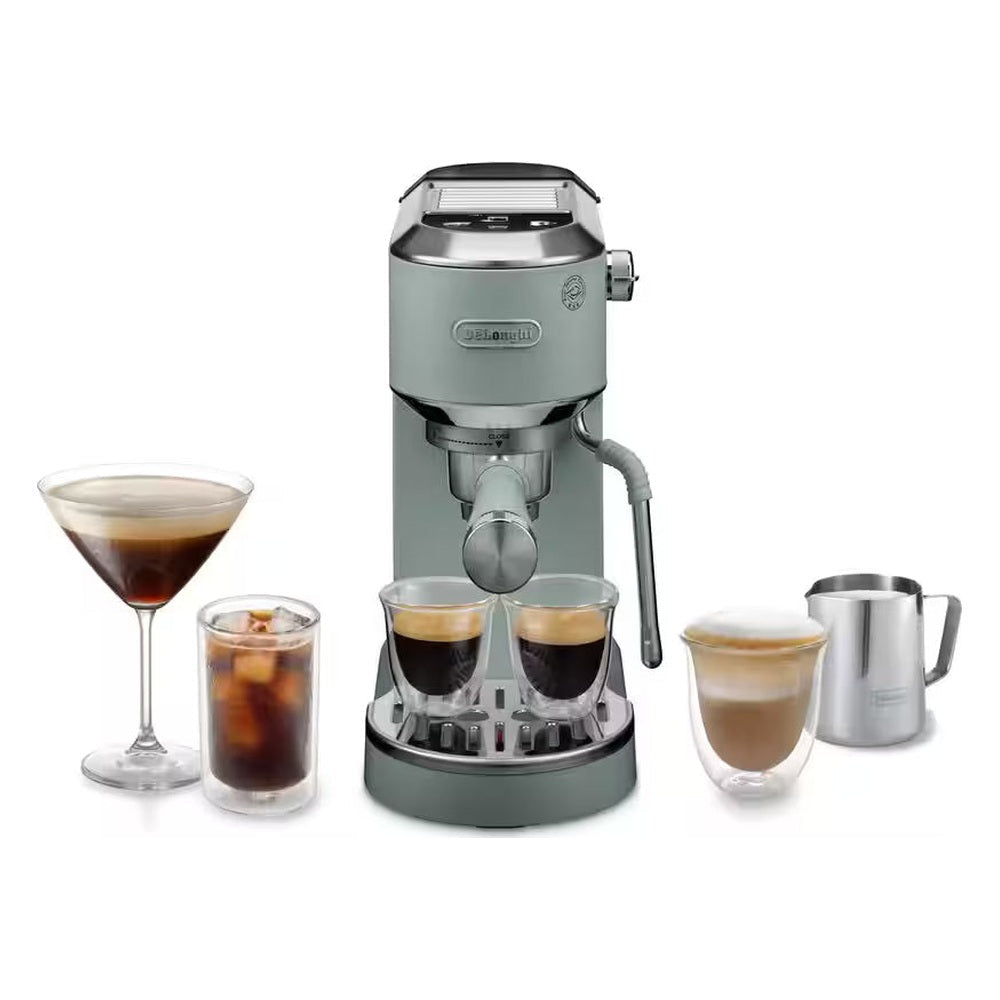 DeLonghi Machine à expresso Dedica Duo, 15 bars, Cold Brew, buse My LatteArt, verte - EC890.GR