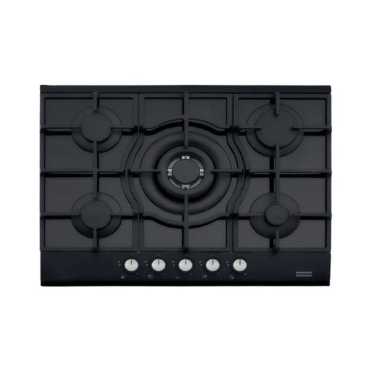 FRANKE Plaque de cuisson à gaz 5 feux en verre noir – FHNG 705 4G TC BK C