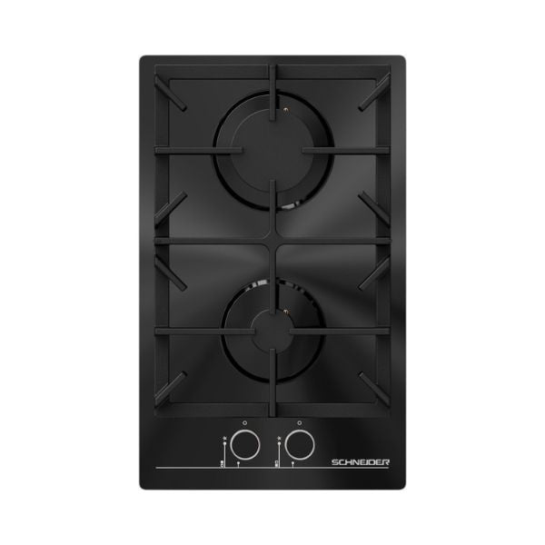 SCHNEIDER Plaque de cuisson à gaz encastrable verre noir 2 feux - HB302MGK