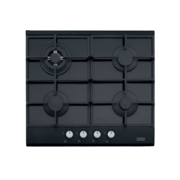 FRANKE Plaque de cuisson à gaz 4 feux en verre noir – FHNG 604 4G TC BK C