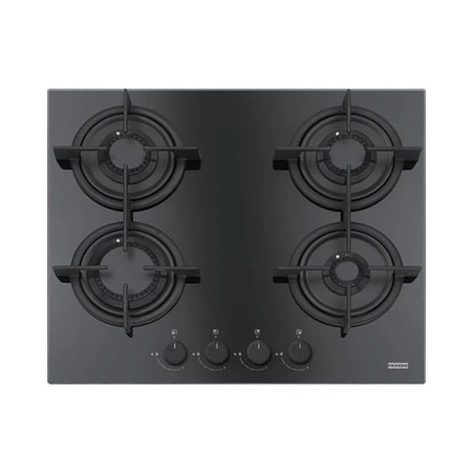 FRANKE Plaque de cuisson à gaz 4 feux verre noir – FHCR 604 4G HE BK C