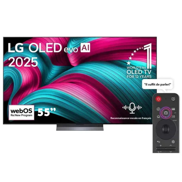 LG OLED evo Téléviseur 55″ 4K – α9 AI Processor Gen8, Dolby Vision & Atmos, Filmmaker Mode – OLED55C56LA
