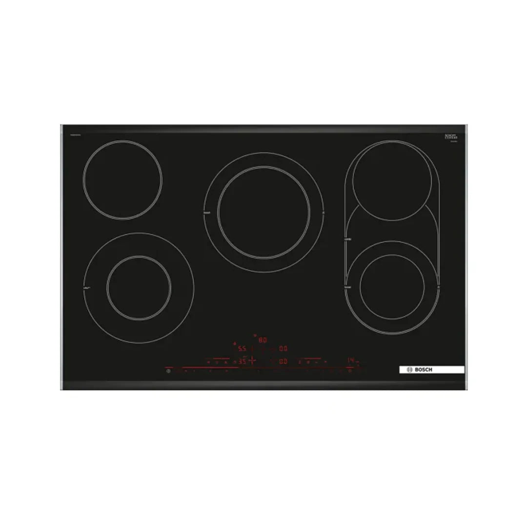 Bosch Plaque Vitro‑céramique 5 Zones 80 cm – Touch Control, CombiZone & Home Connect – PKM875DV1D