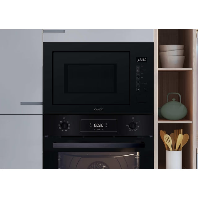 Candy Micro-ondes gril encastrable – 25 L, 850 W, gril 1200 W, noir, Full Door – CA38FL7N25WXB