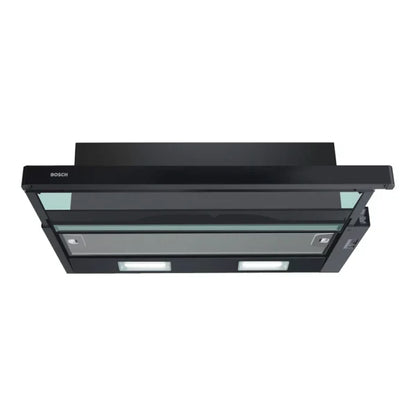 Bosch Hotte télescopique encastrable 60 cm – 300 m³/h, 3 vitesses, 62 dB, commande à curseur, noir – DFT63CA60Q