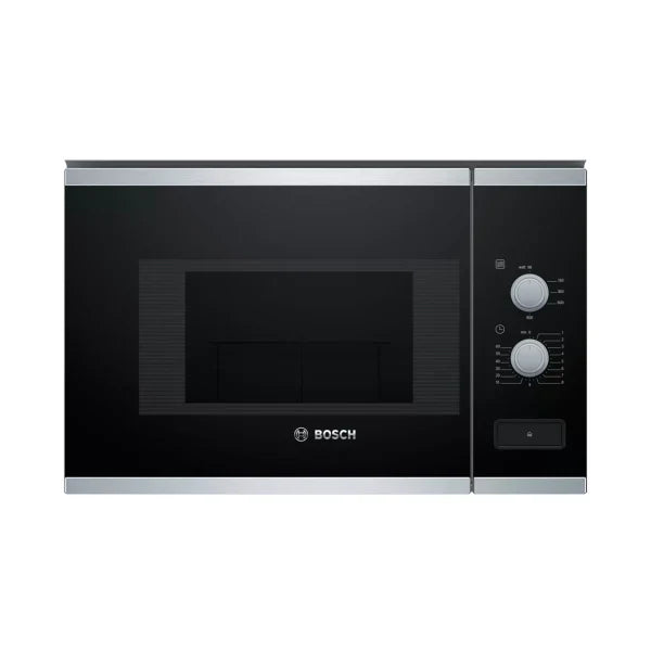 Bosch Micro‑ondes Encastrable 20 L – 5 Niveaux, Plateau 25 cm, Cavité Inox – BFL520MS0