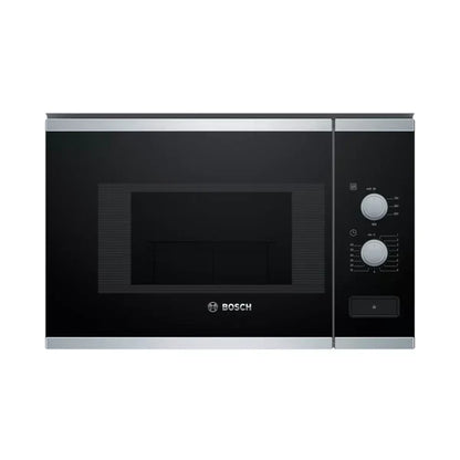 Bosch Micro‑ondes Encastrable 20 L – 5 Niveaux, Plateau 25 cm, Cavité Inox – BFL520MS0