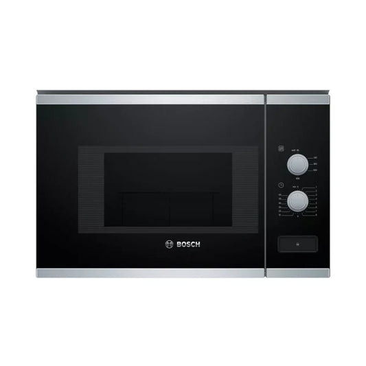 Bosch Micro‑ondes Encastrable 20 L – 5 Niveaux, Plateau 25 cm, Cavité Inox – BFL520MS0