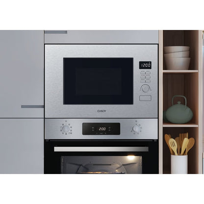 Candy Micro-ondes encastrable gril – 20 L, 850 W, gril 1200 W, inox, Full Door – CA38FL7NWBX