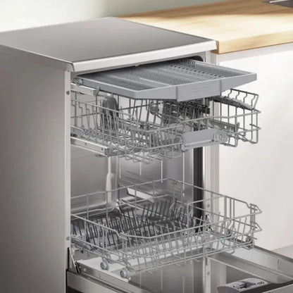 Bosch Lave-vaisselle pose-libre 60 cm – 14 couverts, 44 dB, inox anti-traces, VarioDrawer & RackMatic – SMS46NI20V