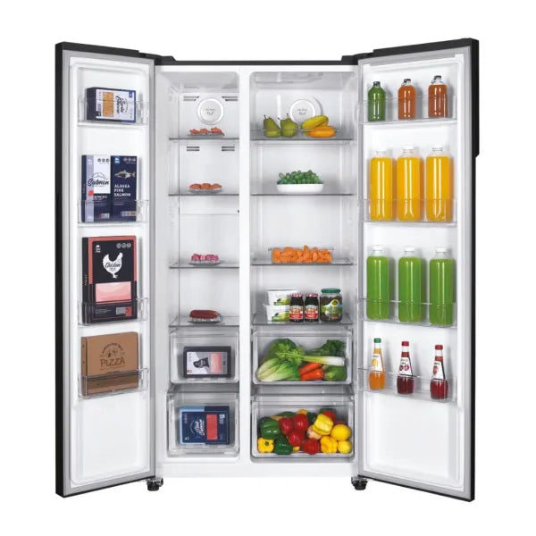 Candy Réfrigérateur Américain Side-by-Side – 521 L, No Frost, écran tactile intégré à la poignée, 39 dB, 177×91×67 cm – CHSBSO-6174B
