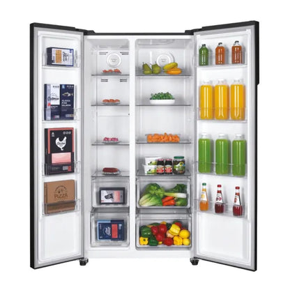 Candy Réfrigérateur Américain Side-by-Side – 521 L, No Frost, écran tactile intégré à la poignée, 39 dB, 177×91×67 cm – CHSBSO-6174B