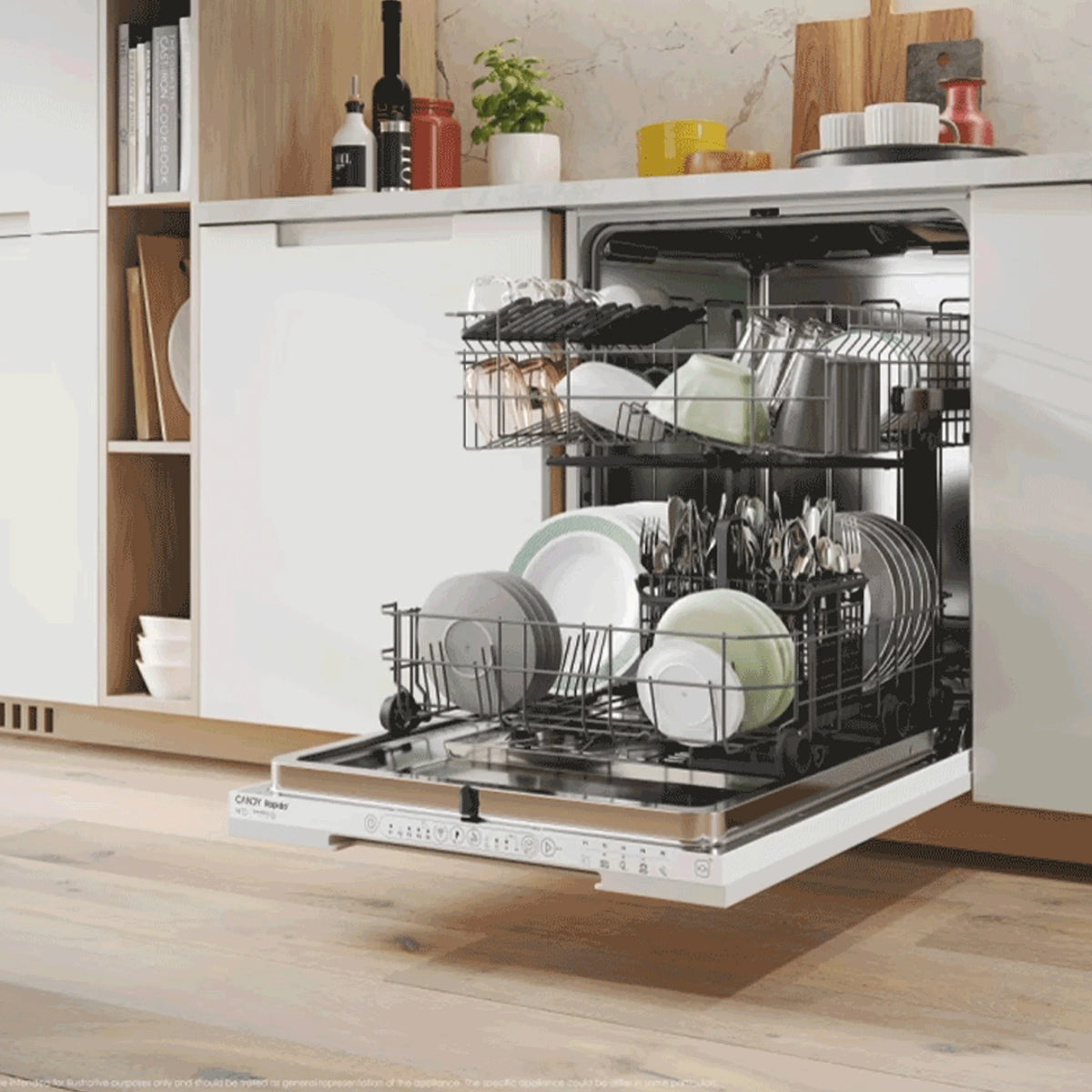 Candy Lave‑vaisselle Rapide – 13 couverts, 5 programmes rapides, Motorisation Inverter & Wi‑Fi – CI 3E53L0W