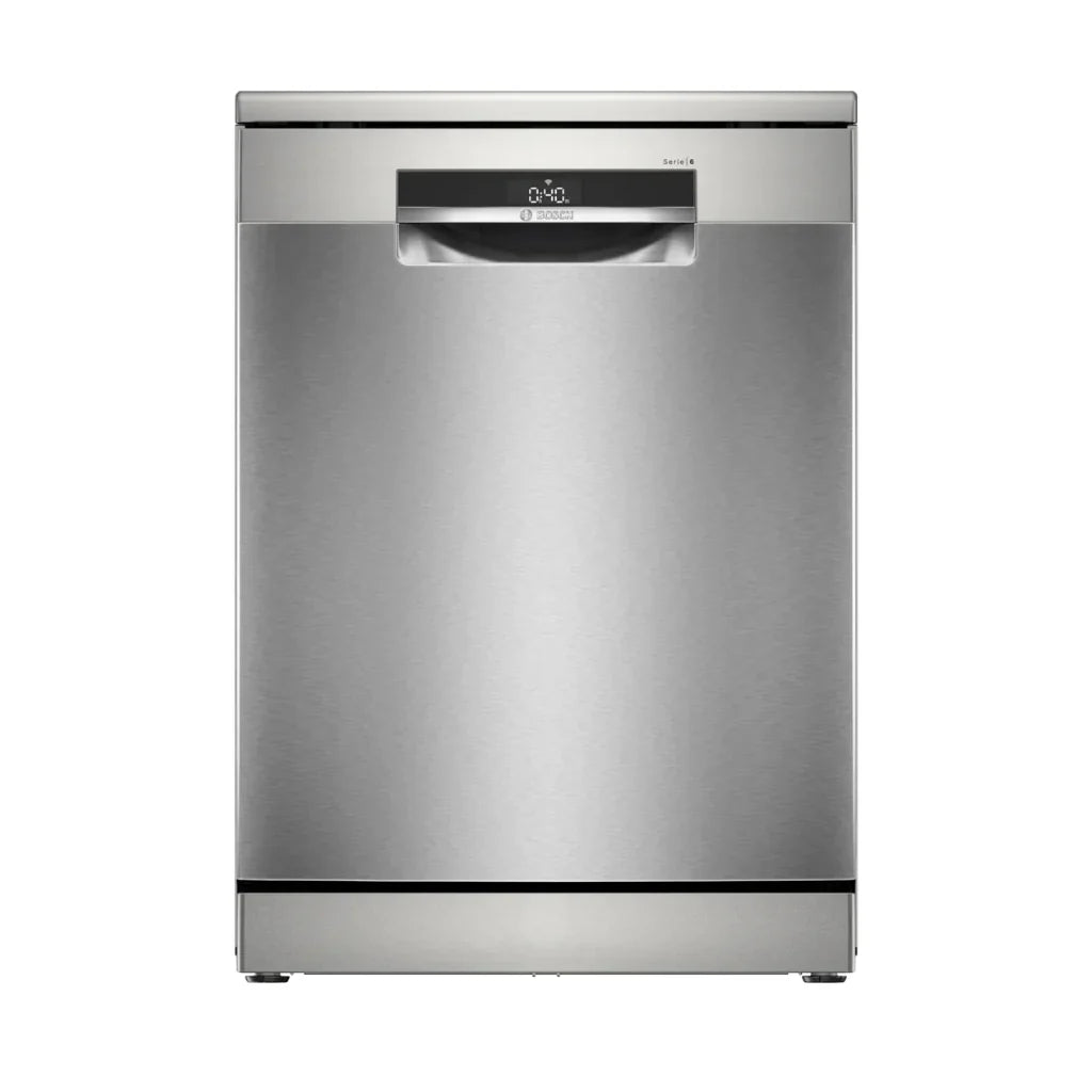 Bosch Lave-vaisselle pose-libre 60 cm – 14 couverts, 44 dB, Acier brossé anti-traces, HomeConnect & varioSpeed Plus – SMS6EMI62V