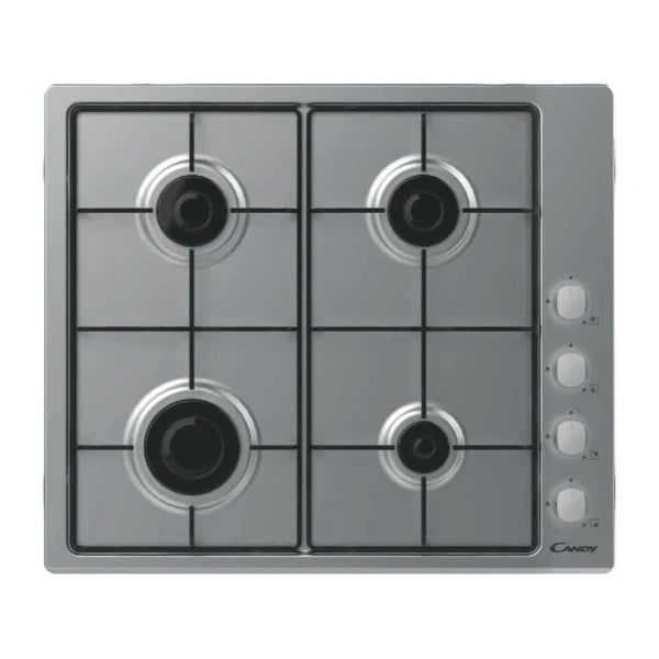 Candy Idea Table de cuisson gaz encastrable 4 zones – Inox 60 cm – CHW60LX