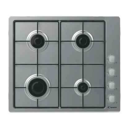 Candy Idea Table de cuisson gaz encastrable 4 zones – Inox 60 cm – CHW60LX