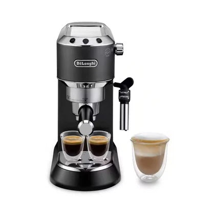 DeLonghi Machine Espresso Manuelle Dedica – 15 bars, Thermoblock, buse vapeur, réservoir 1,1 L – EC685.BK