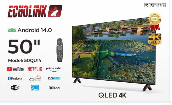 ECHOLINK SMART TV SYSYTEM Android 14. 50 POUCES QU14